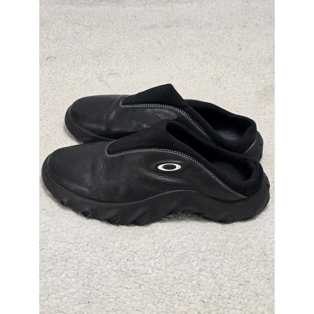 Oakley Flesh Mules Black Leather Slip On Techwear Shoes Mens 11 96548